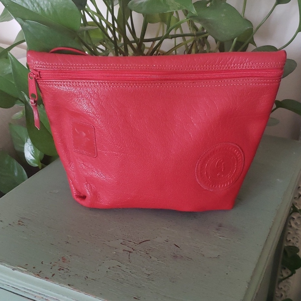 Vintage Carlos Falchi Red Leather Crossbody Bag
